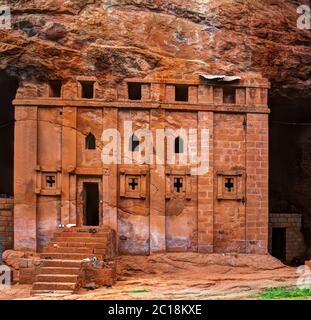 Église de Bete Abba Libanos, Lalibela Éthiopie Banque D'Images