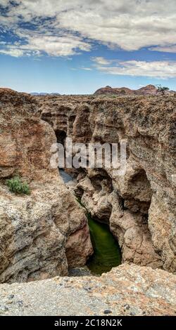 Canyon de Sesriem de la rivière Tsauchab, Sossusvley Banque D'Images