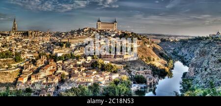 Panorama la vieille ville de Tolède, Espagne Banque D'Images