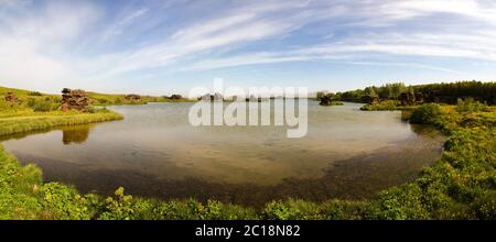 Sculpture de lave de Kalfastrond autour du lac Myvatn Banque D'Images