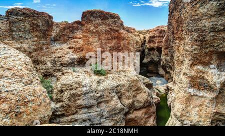 Canyon de Sesriem de la rivière Tsauchab, Sossusvley Namibie Banque D'Images