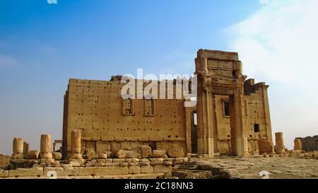 Détruit temple de Baal à Palmyra, Syrie, éliminé par l'EI Banque D'Images