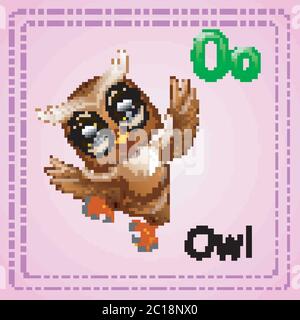 Alphabet d'animaux : O est pour Owl Illustration de Vecteur