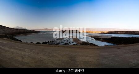 Panorama du lac de sel cratère Assal Djibouti Banque D'Images