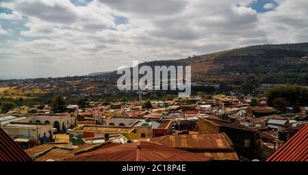 Vue panoramique aérienne sur la vieille ville de Harar, alias jugol Éthiopie Banque D'Images