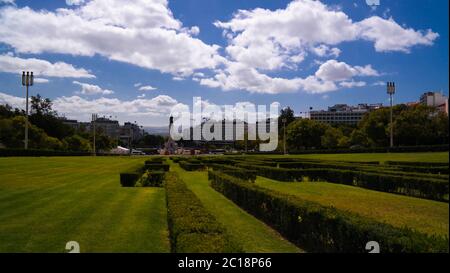 Vue panoramique sur le Parque Eduardo VII, lisbonne, Portugal Banque D'Images