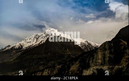 Vue de Rakaposhi peak, Karakorum Montagnes Pakistan Banque D'Images