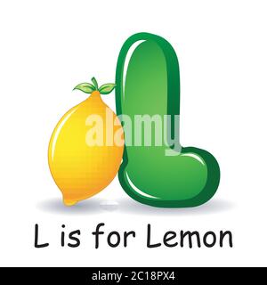 Lettre de fruit, L est pour citron Illustration de Vecteur