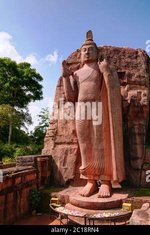 Statue colossale de Bouddha Avukana, Sri Lanka Banque D'Images