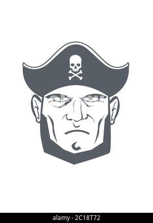 Pirate barbu avec pirate Illustration de Vecteur
