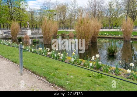 La vue magnifique sur les jardins du Luxembourg à Paris, France Banque D'Images