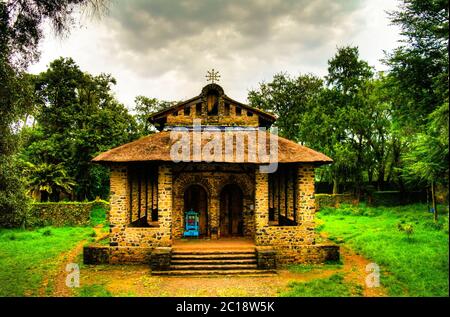 Église Debre Birhan Selassie à Gondar en Éthiopie Banque D'Images