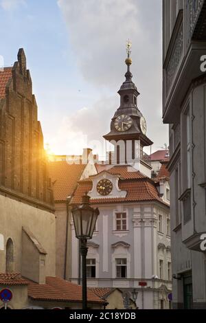 Maisons anciennes dans le quartier juif de la vieille ville de Pragues, République Tchèque Banque D'Images