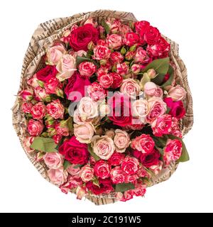 Bouquet de fleurs isolées sur fond blanc Banque D'Images