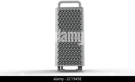 Apple MacPro 2019 sur fond blanc Banque D'Images