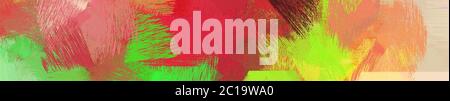 grand graphique paysage avec trait de pinceau abstrait fond avec pérou, rouge cramoisi et vert lime. peut être utilisé pour fond, toile ou affiche Banque D'Images