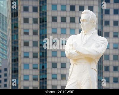 Thomas Stamford Raffles monument, Singapour Banque D'Images