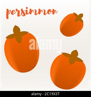 persimmon ou sharon. Style plat. Illustration vectorielle Illustration de Vecteur