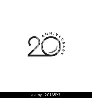 Logo du 20e anniversaire / design d'icône Illustration de Vecteur