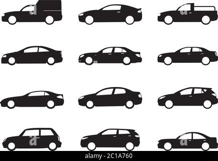 Icônes de voiture blanches. Illustration vectorielle. Illustration de Vecteur