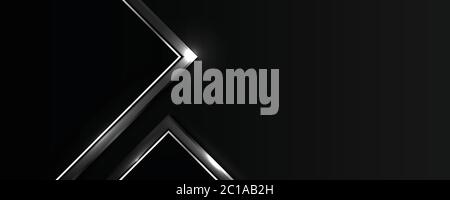 Modèle de conception abstrait en noir avec arrière-plan de l'illustration de bord de style argent. Utilisation pour la publicité, l'affiche, la conception de modèle, l'impression, la présentation. Illustration Illustration de Vecteur