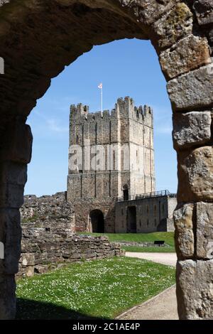 Le Keep de Richmond Castle, Richmond, North Yorkshire, Angleterre, Royaume-Uni, Europe Banque D'Images