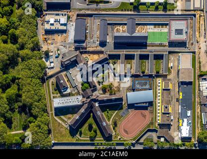 Photographie aérienne, centre correctionnel de Bochum, chantier de construction, Krümmede 3, Bochum, région de la Ruhr, Rhénanie-du-Nord-Westphalie, Allemagne, arrestation, Castreuse Banque D'Images