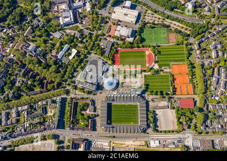 Photographie aérienne, Vonovia Ruhrstadion à Castrober Straße, stade de football, Bochum, région de la Ruhr, Rhénanie-du-Nord-Westphalie, Allemagne, Arena, Bundesliga St Banque D'Images