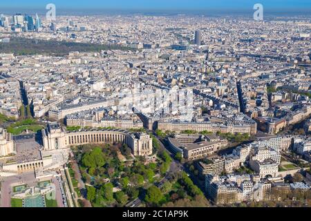 Magnifique vue panoramique de Paris depuis la Tour Eiffel Banque D'Images