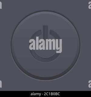 Bouton d'alimentation noir. Allumer et éteindre Illustration de Vecteur