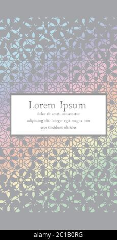 Carte holographique. Modèle de vecteur arabe de carte moderne pour l'invitation, la célébration, enregistrer la date, l'affiche, l'annonce Illustration de Vecteur