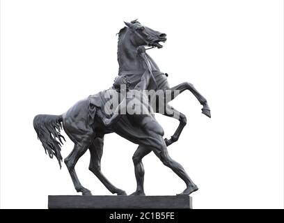 Statue d'un cheval tamer dans Saint Petersburg Banque D'Images