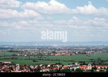 Vallée du Rhin avec Ludwigshafen et Mannheim Banque D'Images