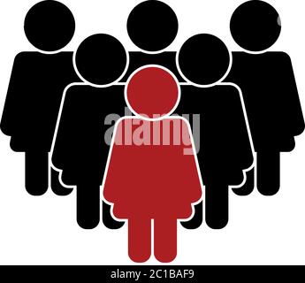 Groupe de femmes avec leader. Silhouette de personnes. Illustration vectorielle. Illustration de Vecteur