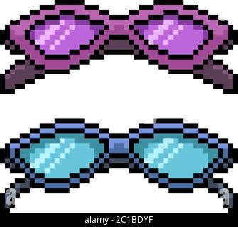 vector pixel art mode lunettes isolé dessin animé Illustration de Vecteur