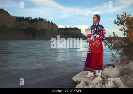 Etats-Unis, Montana, Billings, Lakisha Flores, Crow Tribe, MR 0635 Banque D'Images
