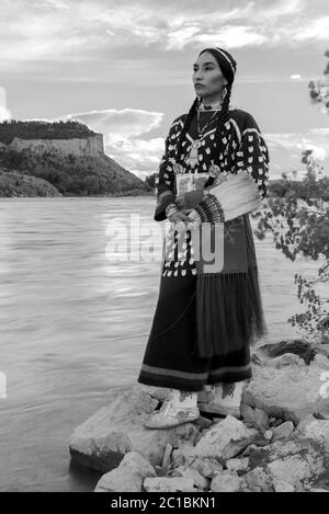 Etats-Unis, Montana, Billings, Lakisha Flores, Crow Tribe MR 0635 Banque D'Images