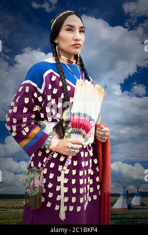 Etats-Unis, Montana, Billings, Lakisha Flores, Crow Tribe MR 0635 Banque D'Images
