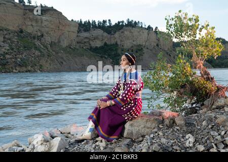Etats-Unis, Montana, Billings, Lakisha Flores, Crow Tribe MR 0635 Banque D'Images