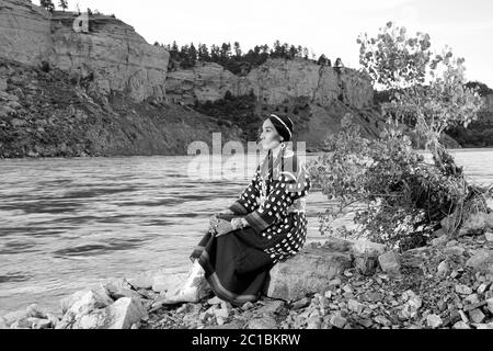 Etats-Unis, Montana, Billings, Lakisha Flores, Crow Tribe MR 0635 Banque D'Images