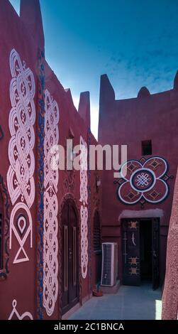 Vue extérieure sur la résidence Damagaram sultan, Zinder, Niger Banque D'Images