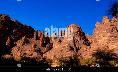 Formation rocheuse de Bizzare à Essendilene, parc national de Tassili nAjjer, Algérie Banque D'Images