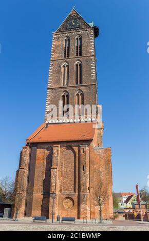 Tour de l'église Saint-Marien à Wismar, Allemagne Banque D'Images