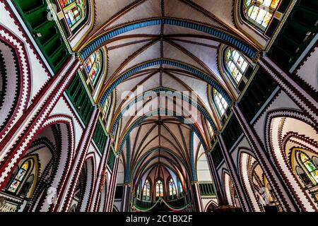 L'intérieur de la cathédrale Sainte-Marie, Yangon, Myanmar. Banque D'Images