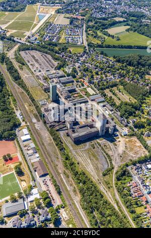 Photographie aérienne, ancienne mine de charbon Westerholt - Lippe, travaux de démolition, Hassel, Gelsenkirchen, région de la Ruhr, Rhénanie-du-Nord-Westphalie, Allemagne, DE Banque D'Images