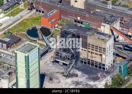 Photographie aérienne, ancienne mine de charbon Westerholt - Lippe, travaux de démolition, Hassel, Gelsenkirchen, région de la Ruhr, Rhénanie-du-Nord-Westphalie, Allemagne, DE Banque D'Images