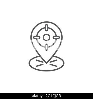GPS avec symbole d'icône de vecteur de position cible isolé sur fond blanc Illustration de Vecteur