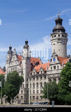 Le nouvel hôtel de ville de Leipzig Banque D'Images