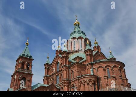 Cathédrale Uspenski, une cathédrale orthodoxe orientale à Helsinki, en Finlande Banque D'Images
