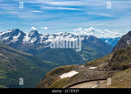 Sur le Timmelsjoch entre l'Autriche et l'Italie Banque D'Images